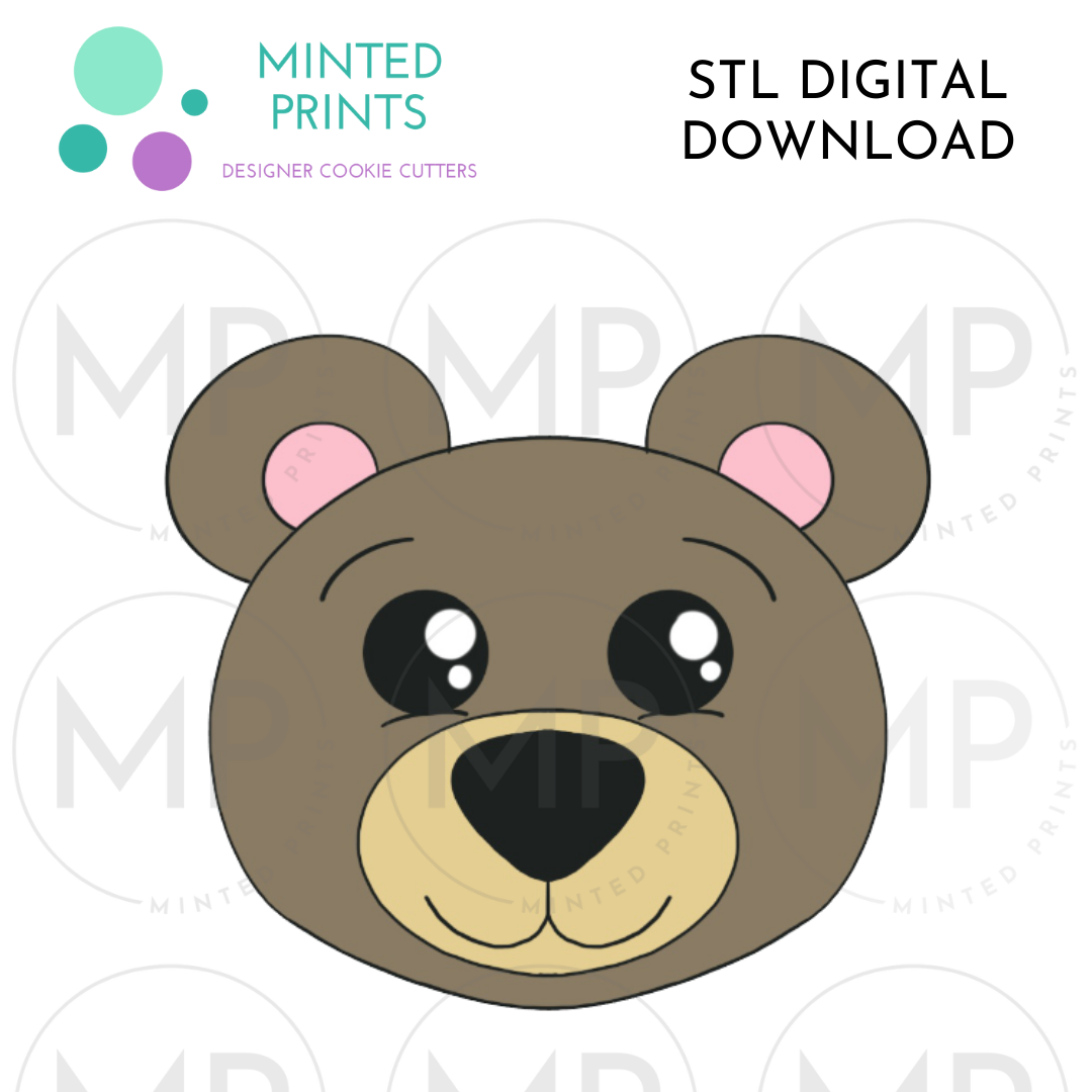 Bear Head Cookie Cutter STL DIGITAL DOWNLOAD