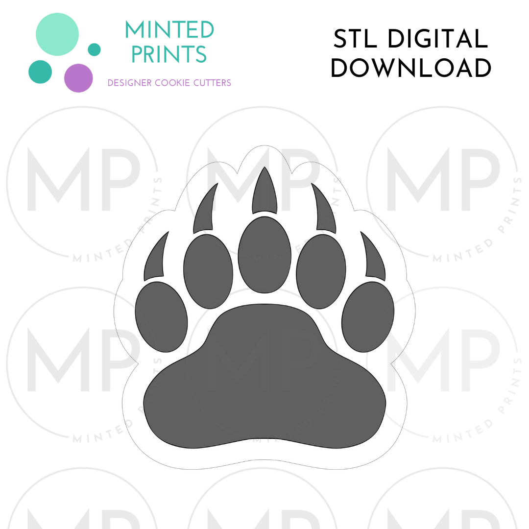 Bear Paw Cookie Cutter STL DIGITAL DOWNLOAD