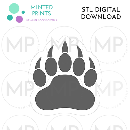 Bear Paw Cookie Cutter STL DIGITAL DOWNLOAD