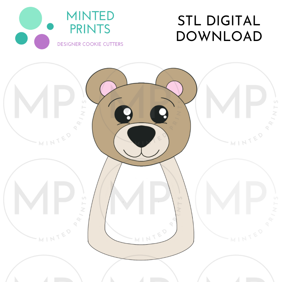 Bear Rattle Cookie Cutter STL DIGITAL DOWNLOAD