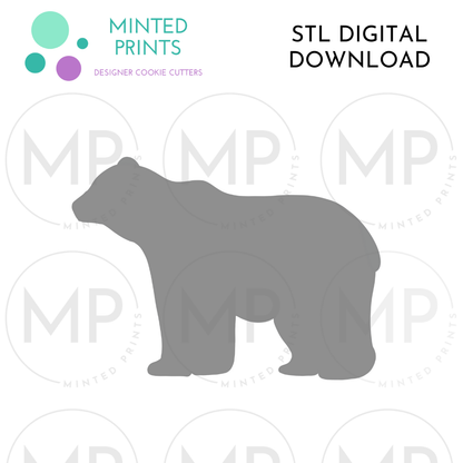 Bear Silhouette Cookie Cutter STL DIGITAL DOWNLOAD