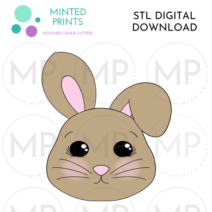 Bent Ear Bunny Cookie Cutter STL DIGITAL DOWNLOAD