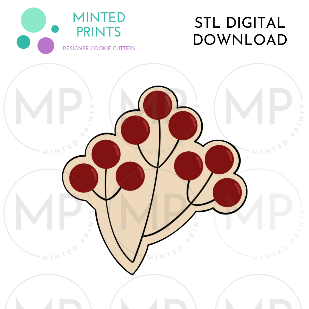 Berry Branch Cookie Cutter STL DIGITAL DOWNLOAD