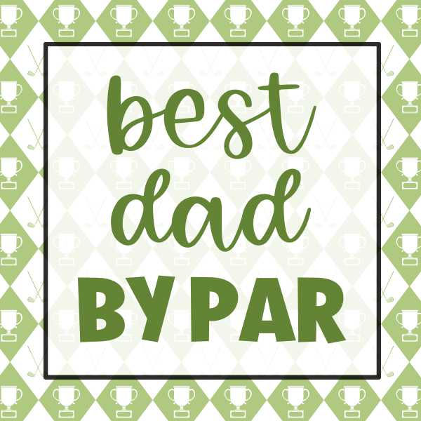 Best Dad by Par Cookie Tag, 2 Inch Square
