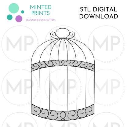 Bird Cage Cookie Cutter STL DIGITAL DOWNLOAD