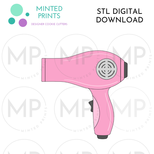 Blow Dryer Cookie Cutter STL DIGITAL DOWNLOAD