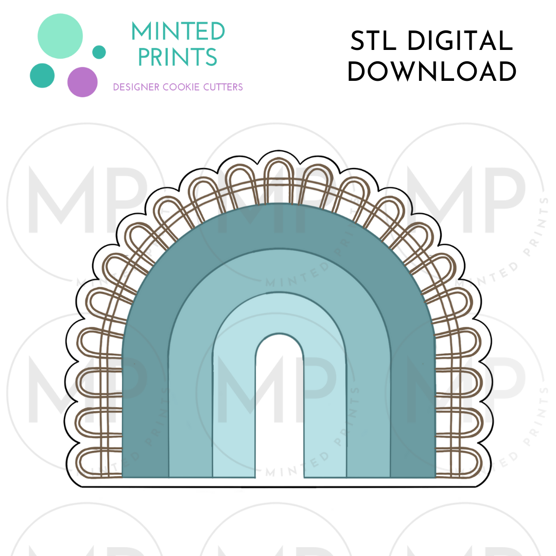 Boho Rainbow Cookie Cutter STL DIGITAL DOWNLOAD