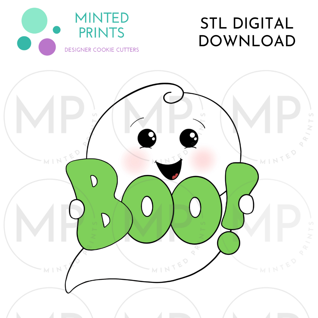 Boo Ghost Cookie Cutter STL DIGITAL DOWNLOAD