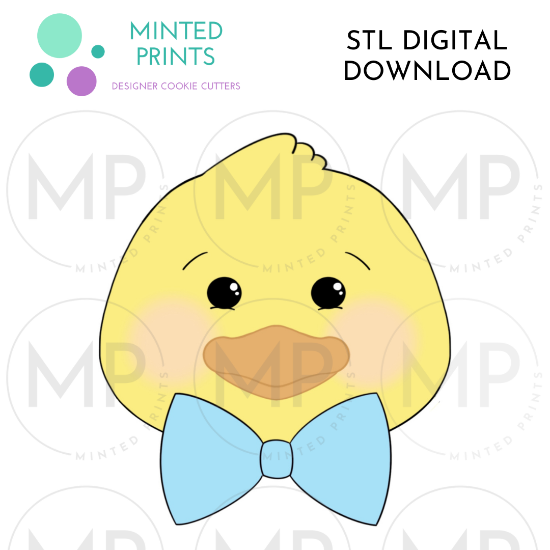 Bow Tie Chick Cookie Cutter STL DIGITAL DOWNLOAD