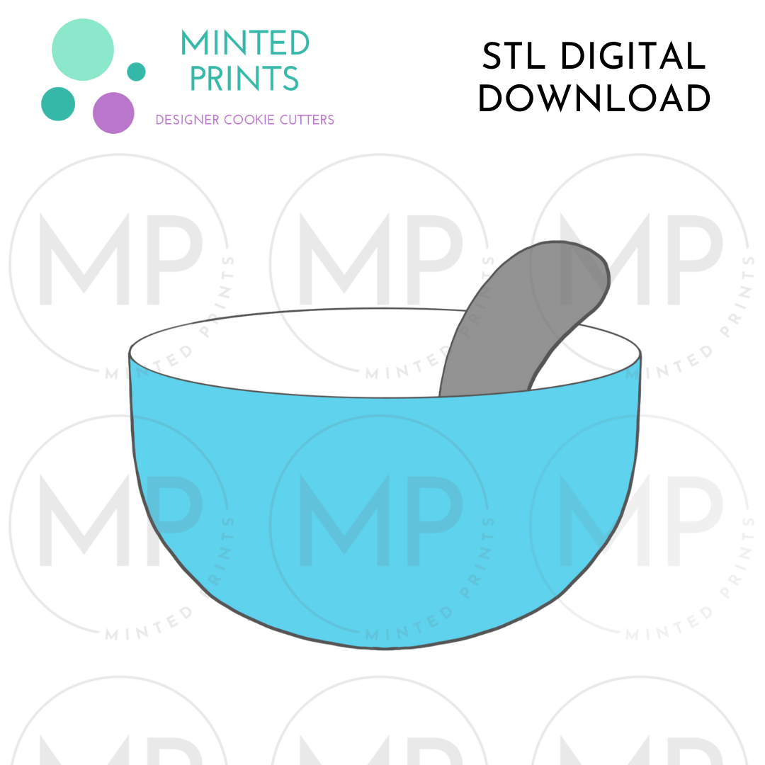 Bowl with Spoon Cookie Cutter STL DIGITAL DOWNLOAD