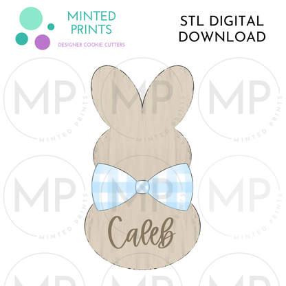 Bow Tie Tall Bunny Cookie Cutter STL DIGITAL DOWNLOAD