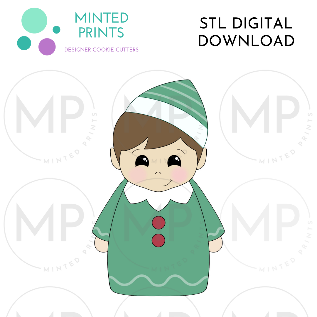 Boy Elf Peg Doll Cookie Cutter STL DIGITAL DOWNLOAD