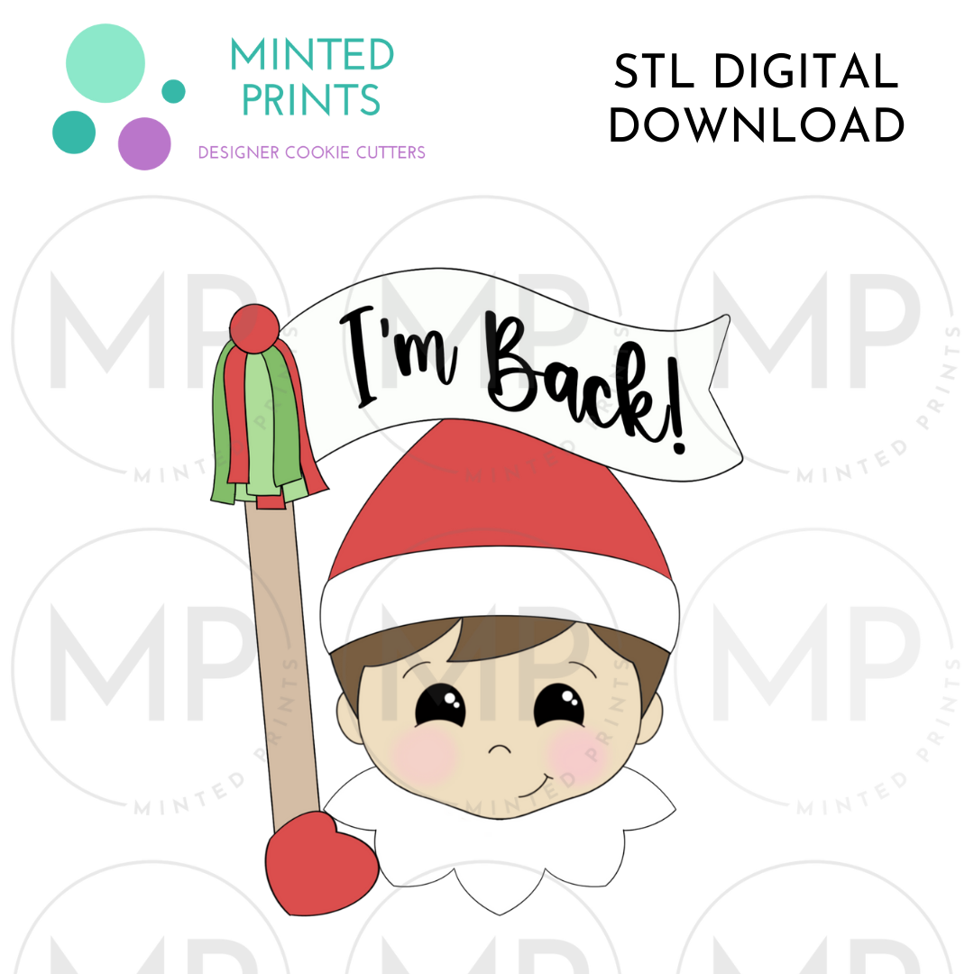 Boy Elf with Flag Cookie Cutter STL DIGITAL DOWNLOAD