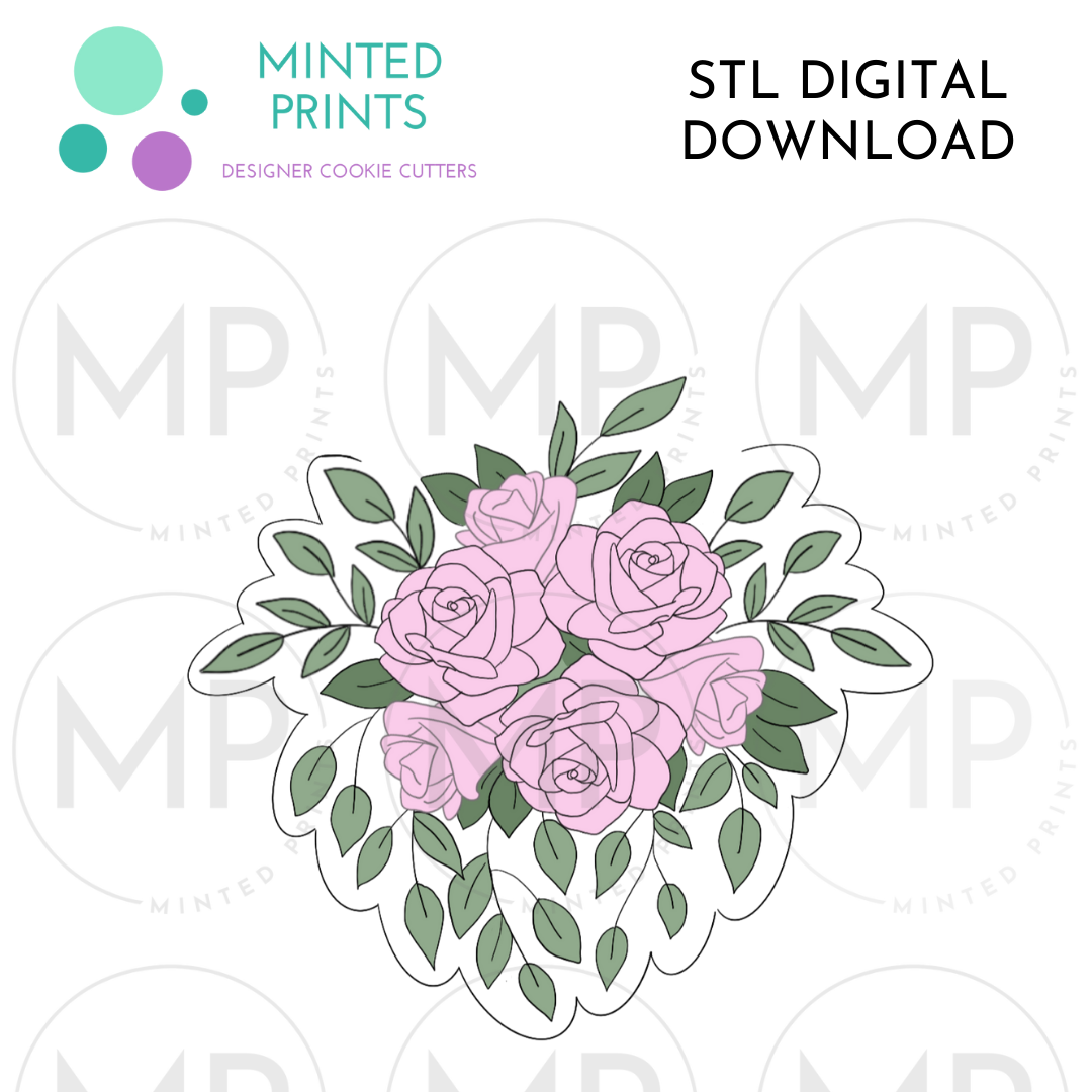 Bridal Bouquet Cookie Cutter STL DIGITAL DOWNLOAD