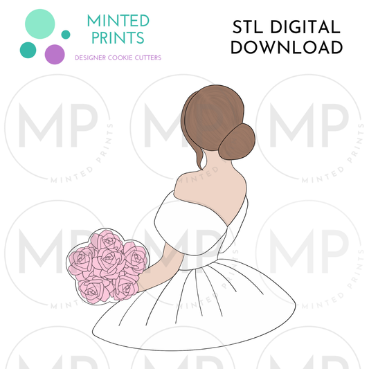 Bride Back Cookie Cutter STL DIGITAL DOWNLOAD