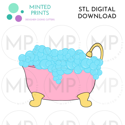 Bubble Bath Cookie Cutter STL DIGITAL DOWNLOAD