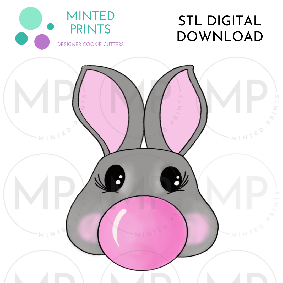 Bubble Blowing Bunny Cookie Cutter STL DIGITAL DOWNLOAD