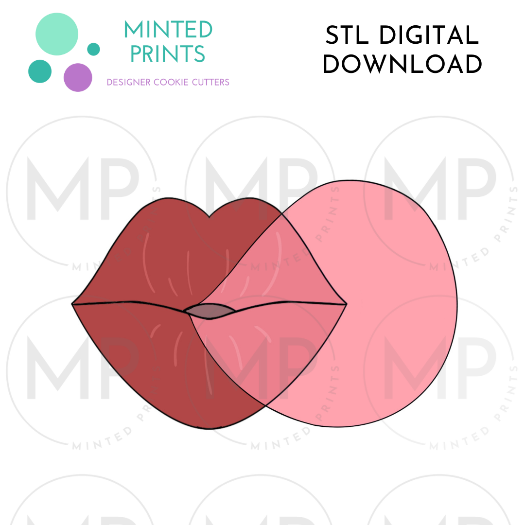 Bubble Gum Lips Cookie Cutter STL DIGITAL DOWNLOAD