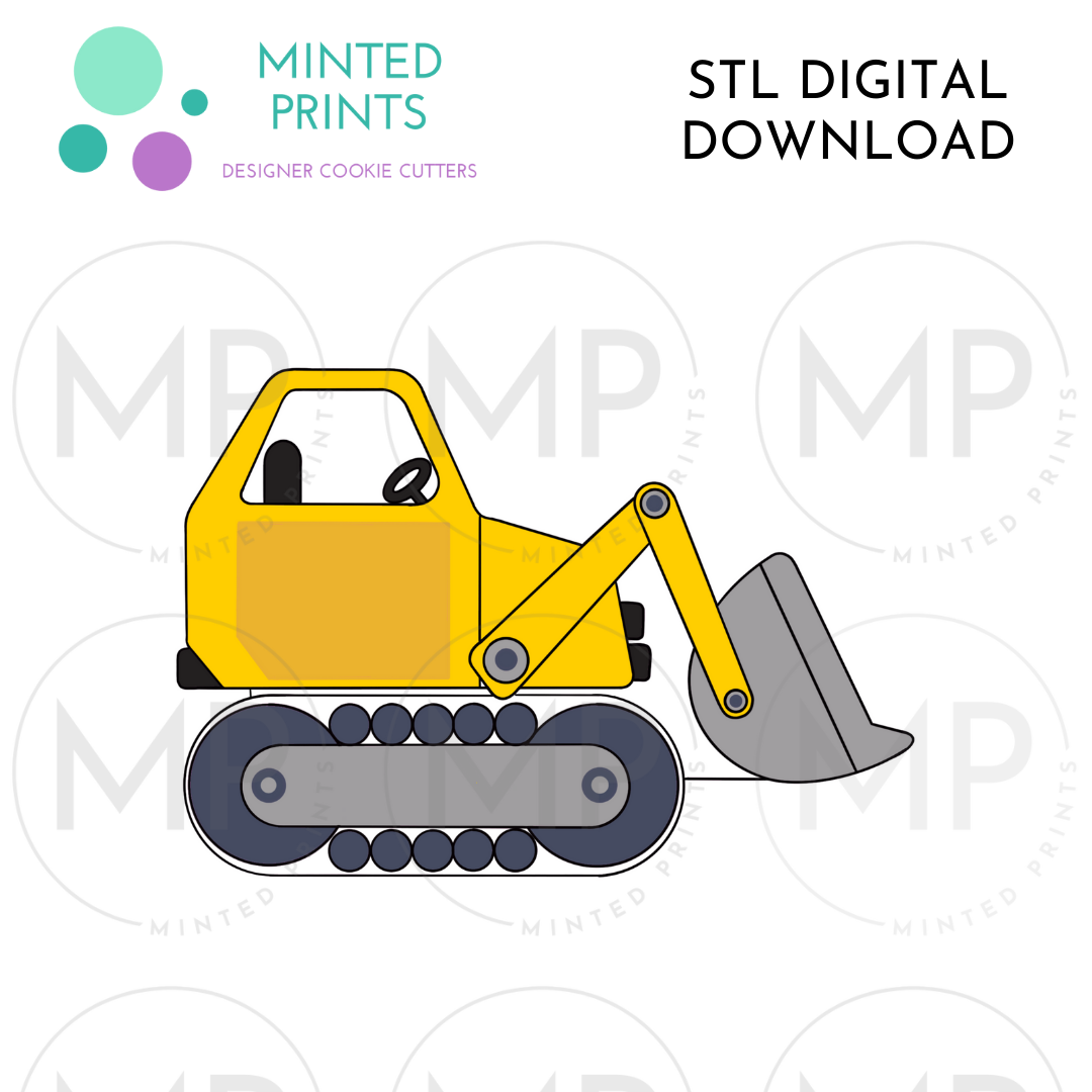 Bulldozer Cookie Cutter STL DIGITAL DOWNLOAD