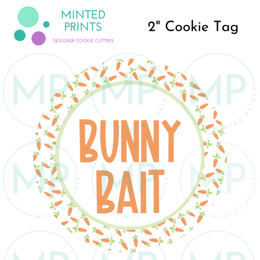 Bunny Bait (Carrots) Round Cookie Tag, 2 Inch