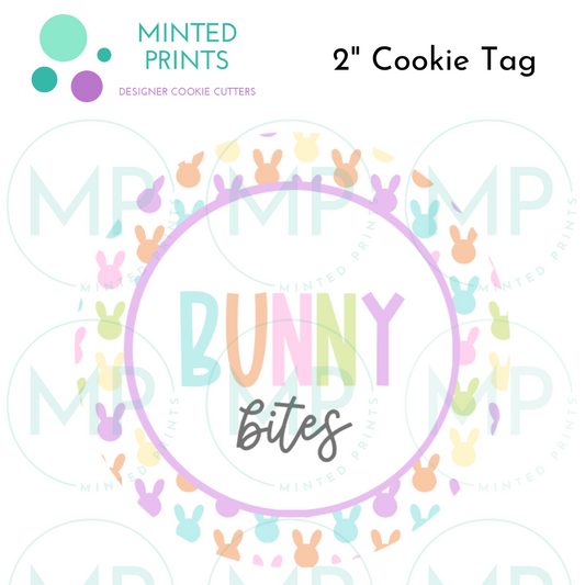 Bunny Bites Round Cookie Tag, 2 Inch