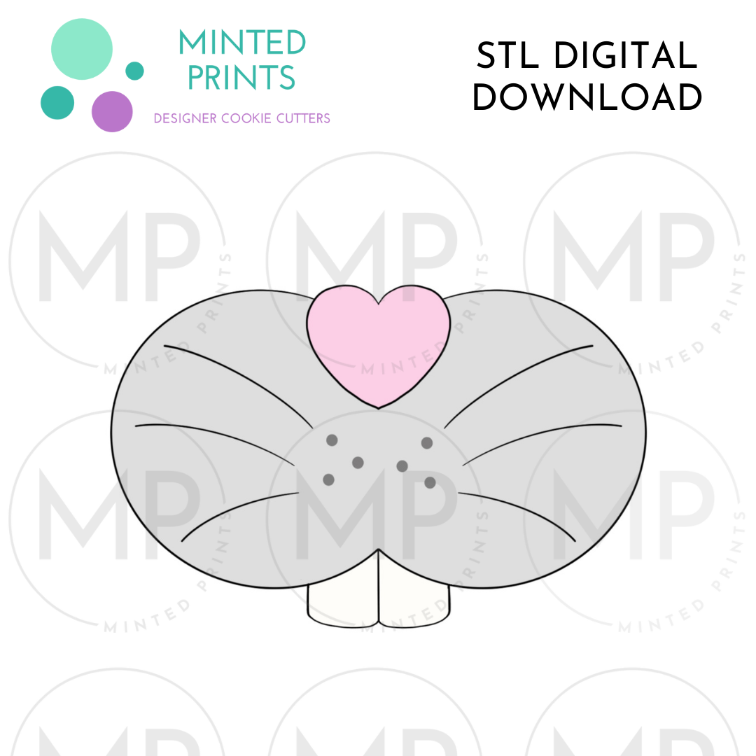 Bunny Nose with Teeth Cookie Cutter STL DIGITAL DOWNLOAD