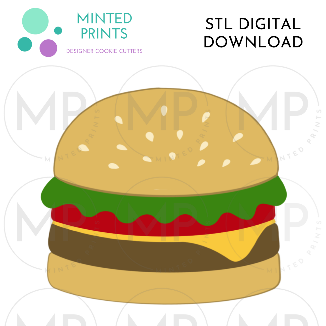 Burger Cookie Cutter STL DIGITAL DOWNLOAD