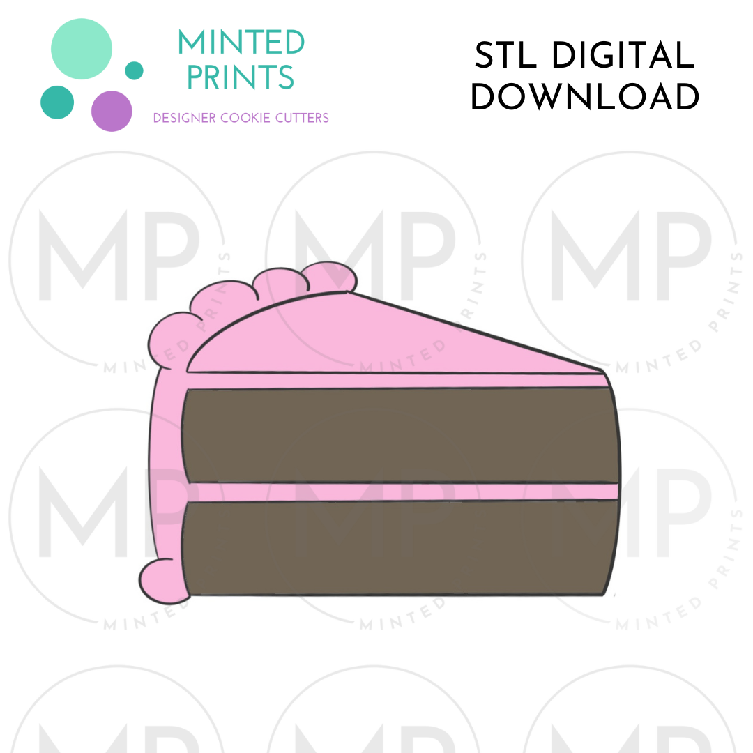 Cake Slice Cookie Cutter STL DIGITAL DOWNLOAD