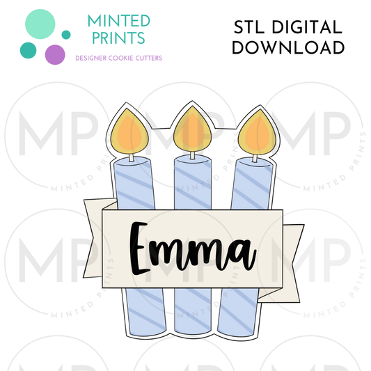 Candle Plaque Cookie Cutter STL DIGITAL DOWNLOAD