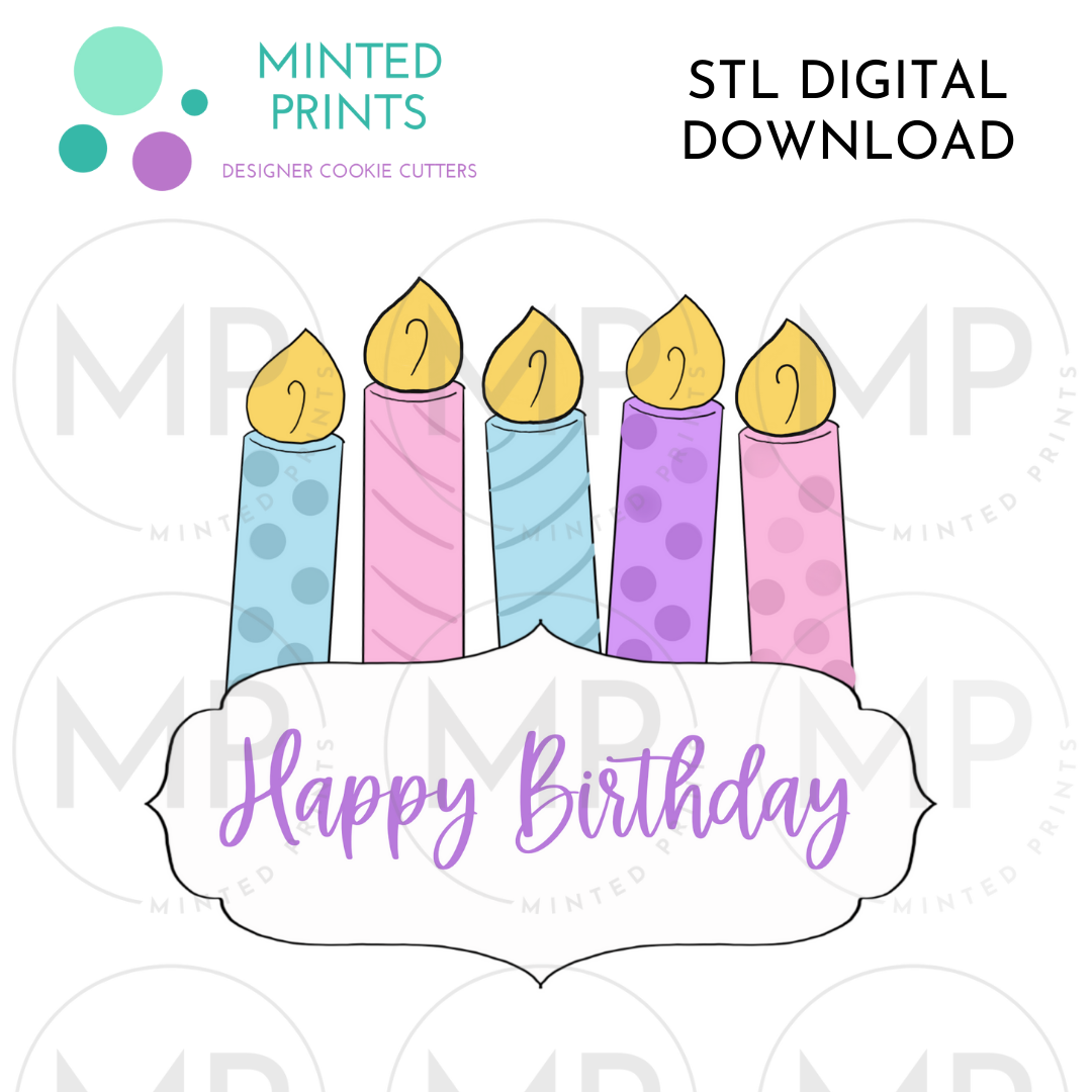 Candle Plaque Cookie Cutter STL DIGITAL DOWNLOAD