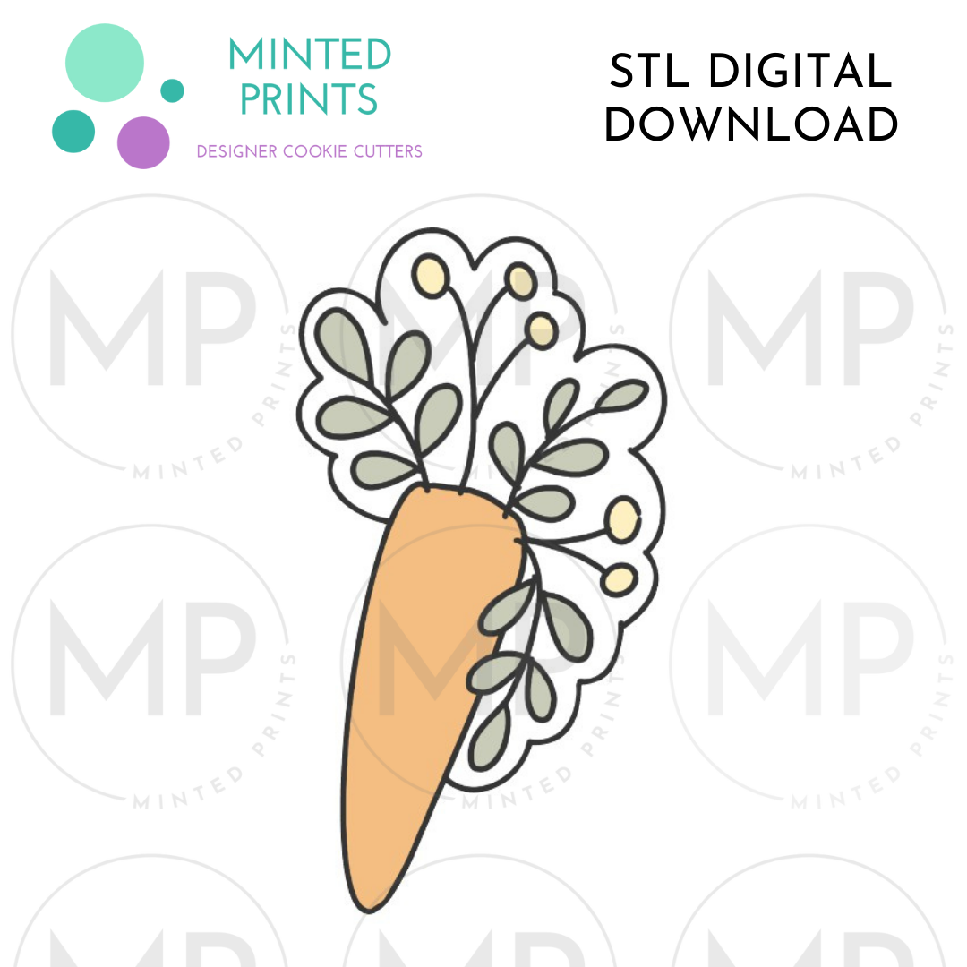 Carrot 1 Cookie Cutter STL DIGITAL DOWNLOAD