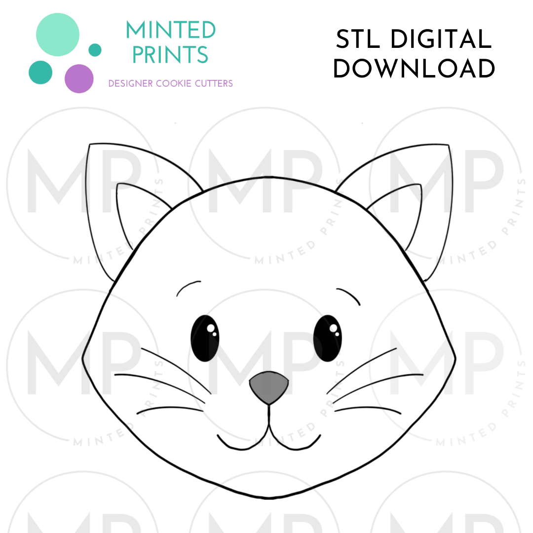 Cat Face Cookie Cutter STL DIGITAL DOWNLOAD