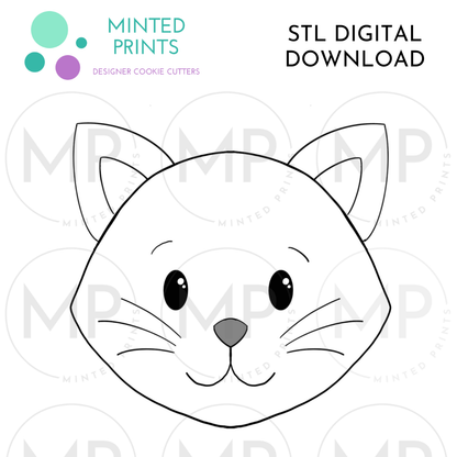 Cat Face Cookie Cutter STL DIGITAL DOWNLOAD