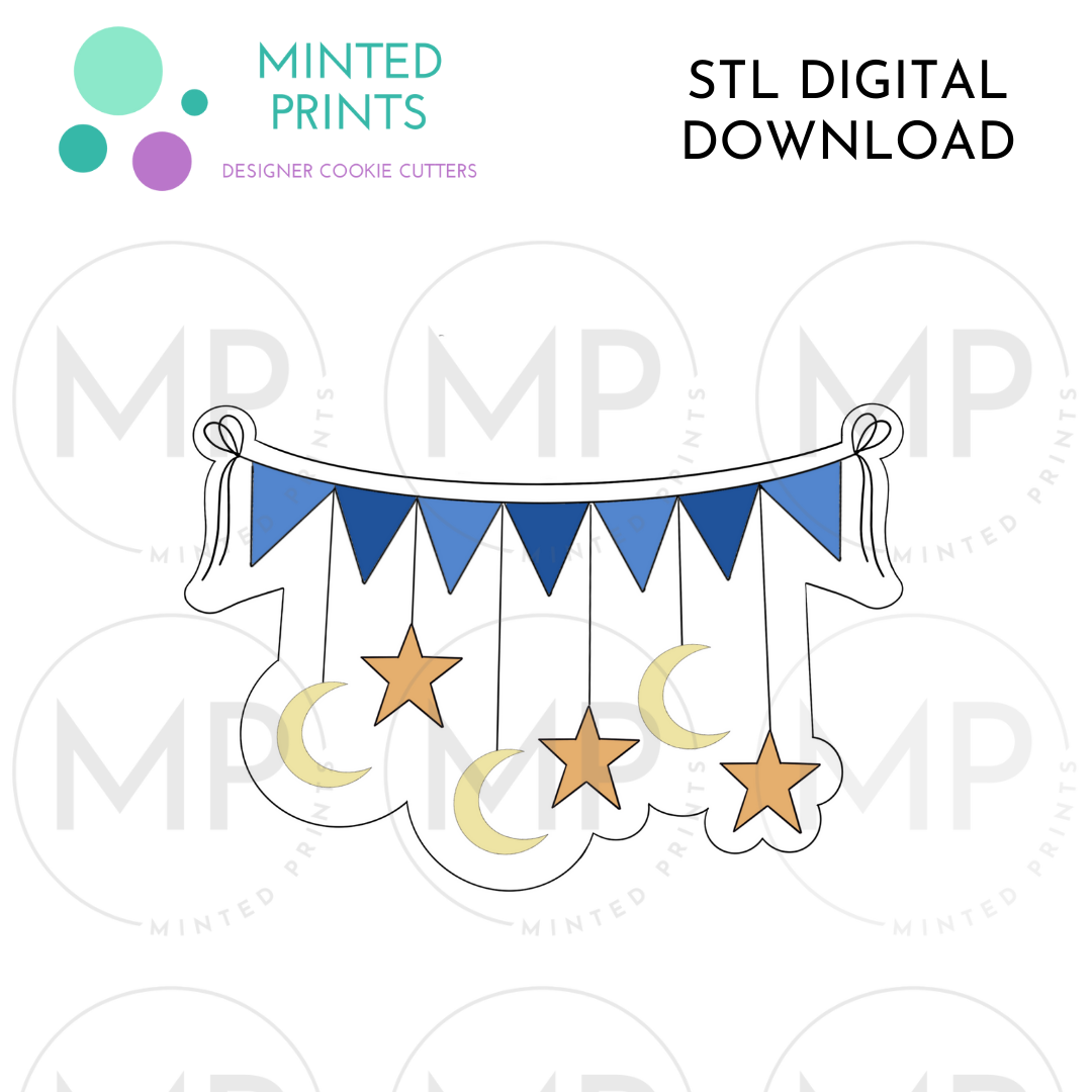 Celestial Banner Cookie Cutter STL DIGITAL DOWNLOAD