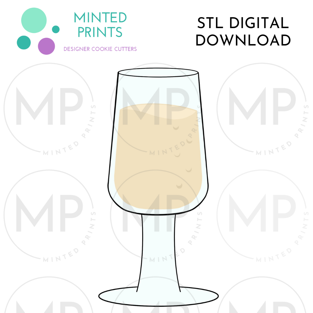 Champagne Glass 2023 Cookie Cutter STL DIGITAL DOWNLOAD