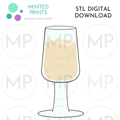 Champagne Glass 2023 Cookie Cutter STL DIGITAL DOWNLOAD