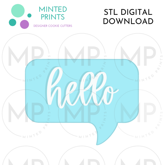 Chat Bubble Cookie Cutter STL DIGITAL DOWNLOAD