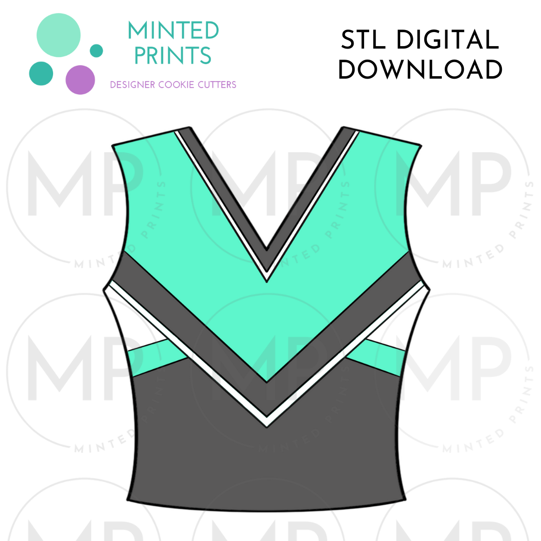 Cheer Top Cookie Cutter STL DIGITAL DOWNLOAD