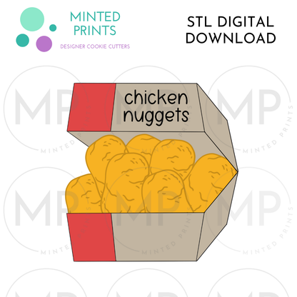 Chicken Nugget Box Cookie Cutter STL DIGITAL DOWNLOAD