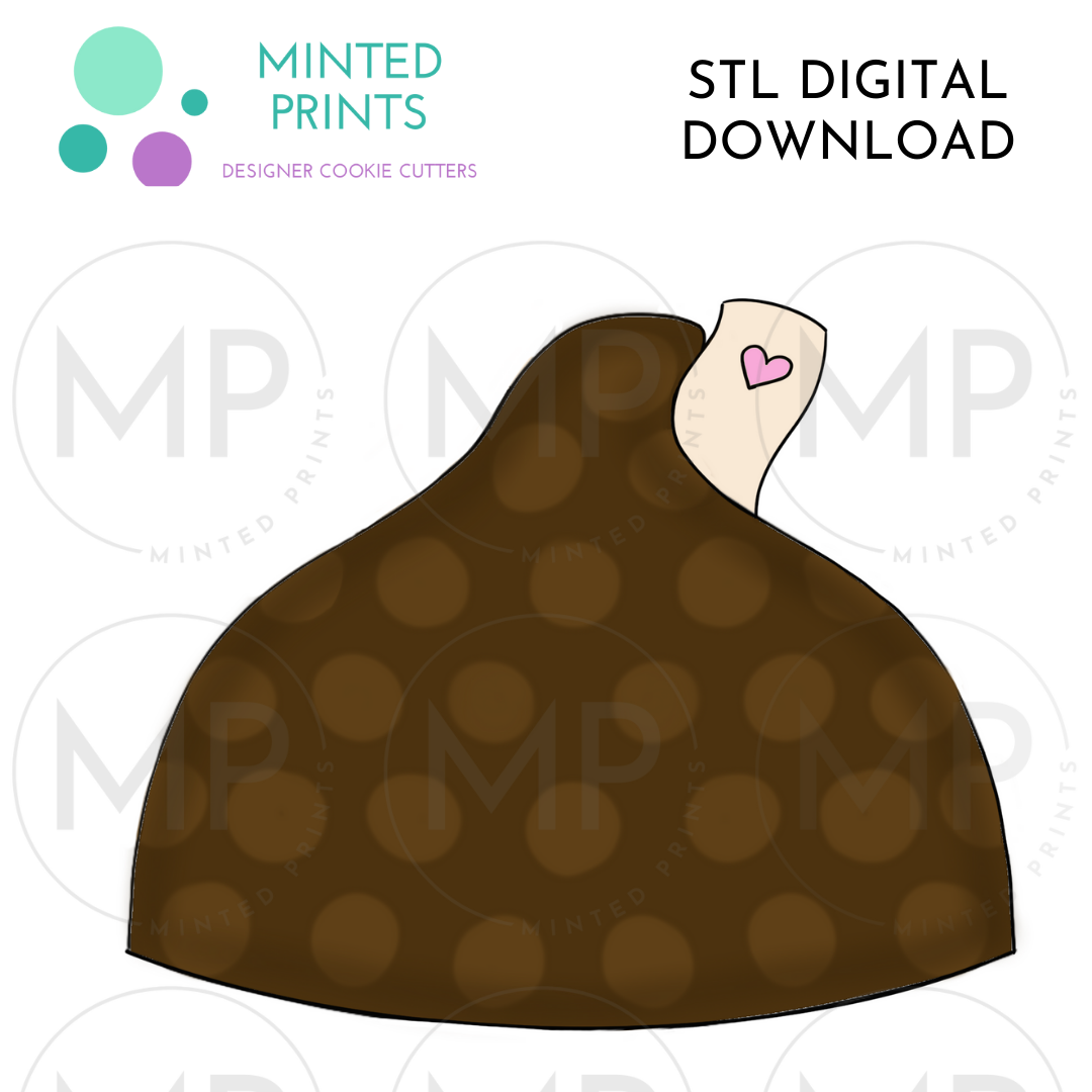 Chocolate Kiss Cookie Cutter STL DIGITAL DOWNLOAD