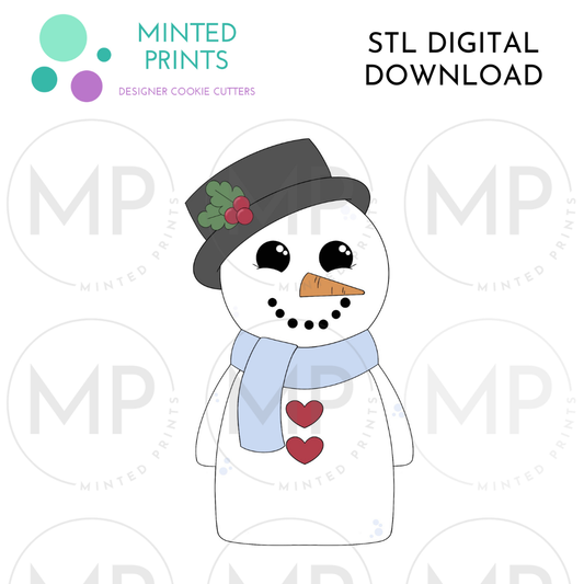 Snowman Peg Doll Cookie Cutter STL DIGITAL DOWNLOAD