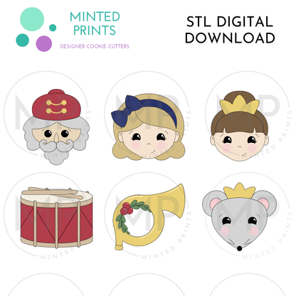 Nutcracker Ballet Bundle (Set of 6) Cookie Cutter STL DIGITAL DOWNLOAD