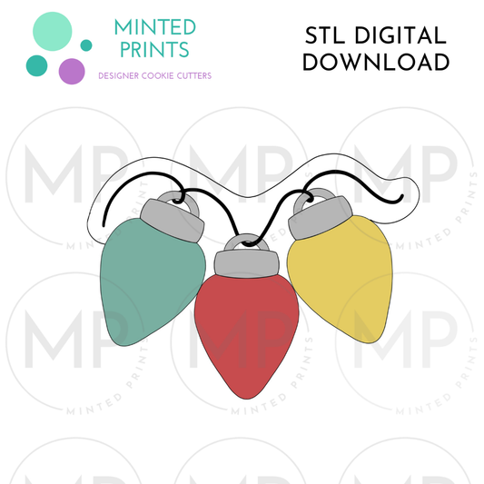 Christmas Lights Strand Cookie Cutter STL DIGITAL DOWNLOAD