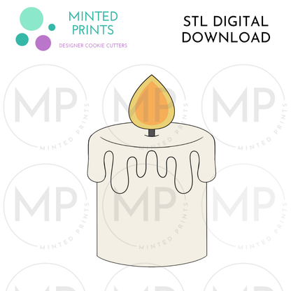 Chubby Candle Cookie Cutter STL DIGITAL DOWNLOAD