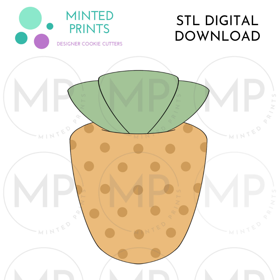 Chubby Carrot Cookie Cutter STL DIGITAL DOWNLOAD