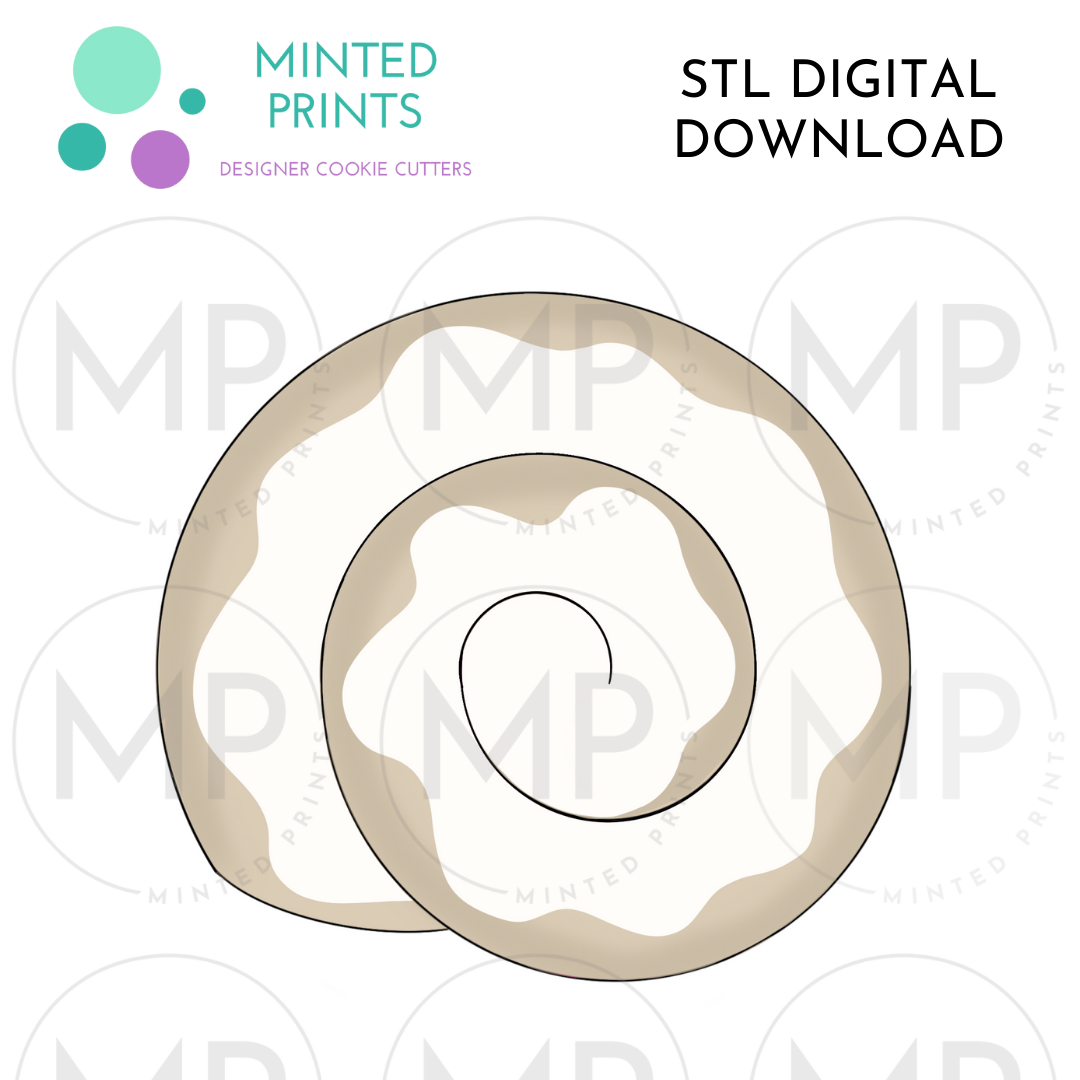 Cinnamon Roll 2 Cookie Cutter STL DIGITAL DOWNLOAD