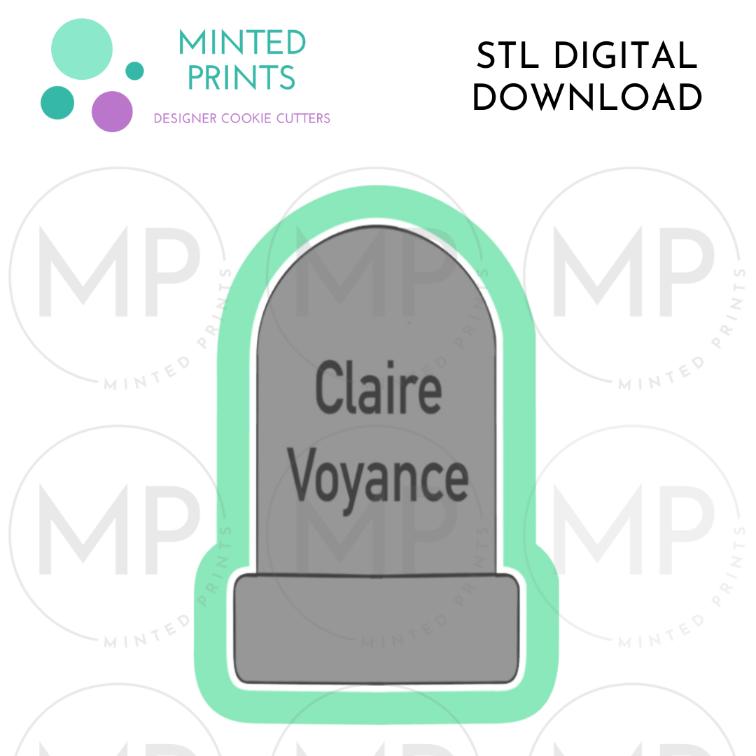 Claire Tombstone Cookie Cutter STL DIGITAL DOWNLOAD