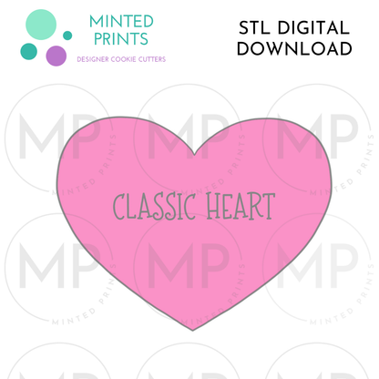 Classic Heart 2 Cookie Cutter STL DIGITAL DOWNLOAD