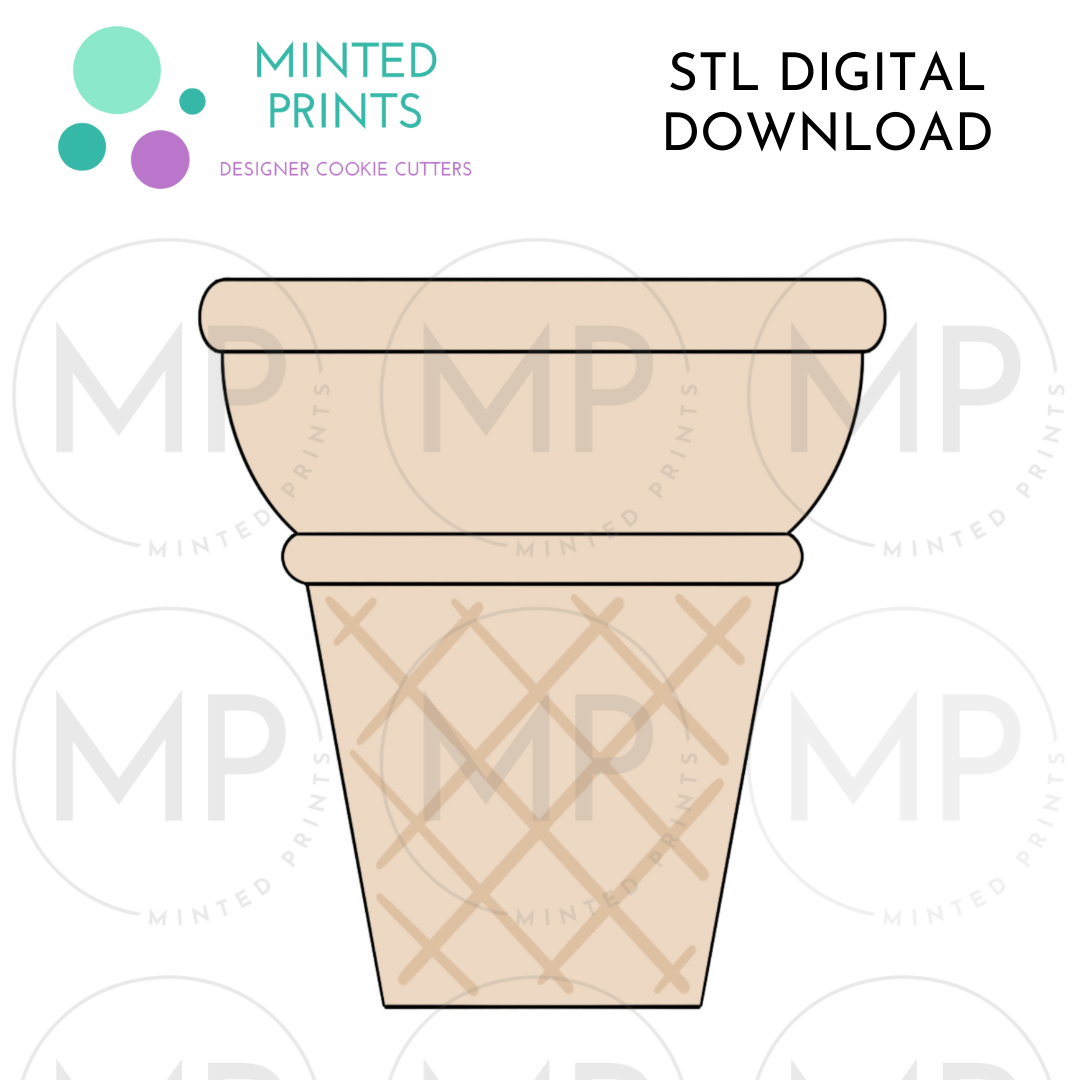 Classic Cone Cookie Cutter STL DIGITAL DOWNLOAD