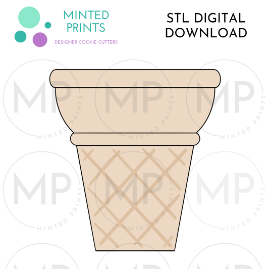 Classic Cone Cookie Cutter STL DIGITAL DOWNLOAD